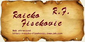 Raičko Fišeković vizit kartica